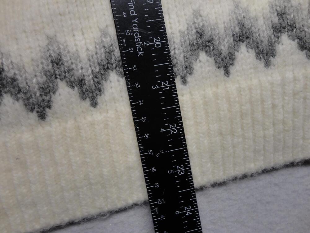 Gap Sweater Womens Large White Gray Fair Isle Mock Neck Chunky Knit Pullover - Picture 4 of 6